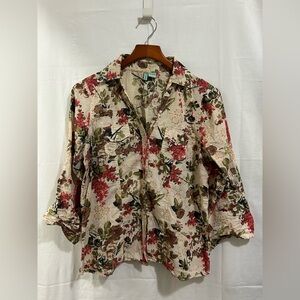 LovePotion - Rustic Floral Button-Up Blouse